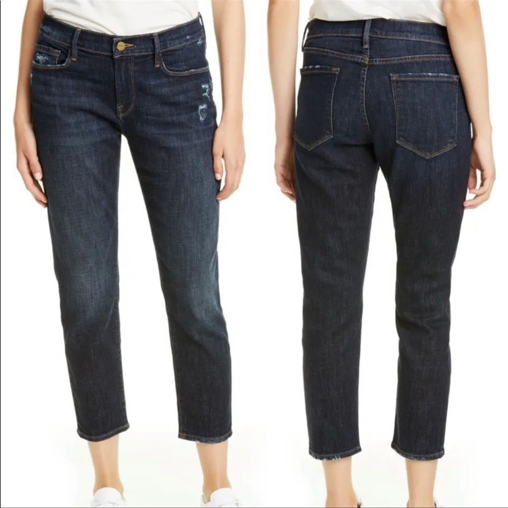 FRAME Le Garçon Crop Jeans Distressed 29